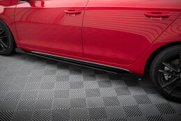 Street Pro Seitenschweller Ansatz Cup Leisten passend für VW Golf 6 GTI Mk6 rot+ Hochglanz Flaps