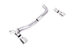 Street+ Heck Ansatz Diffusor passend für Ford Fiesta ST mk8 schwarz Hochglanz+Milltek Sport Auspuffverlängerung poliert