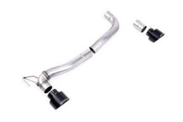 Street+ Heck Ansatz Diffusor passend für Ford Fiesta ST mk8 schwarz Hochglanz+Milltek Sport Auspuffverlängerung schwarz