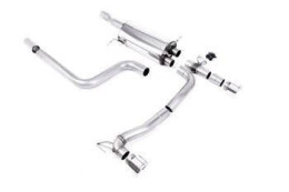 Street+ Heck Ansatz Diffusor passend für Ford Fiesta ST mk8 schwarz Hochglanz+Milltek Sport Endschalldämpfer poliert + GPF System