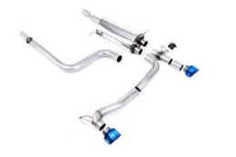 Street+ Heck Ansatz Diffusor passend für Ford Fiesta ST mk8 schwarz Hochglanz+Milltek Sport Endschalldämpfer geglüht + GPF System