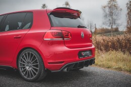 Heck Stoßstangen Flaps / Wings für VW Golf 6 GTI Mk6 schwarz Hochglanz