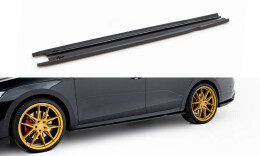 Seitenschweller Ansatz Cup Leisten für V.1 für Skoda Octavia RS Liftback / Combi Mk4 Facelift schwarz Hochglanz