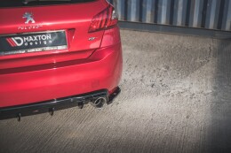 Heck Ansatz Flaps Diffusor für Peugeot 308 GT Mk2 FL schwarz Hochglanz