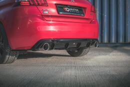Heck Ansatz Flaps Diffusor passend für Peugeot 308 GT Mk2 Facelift schwarz Hochglanz