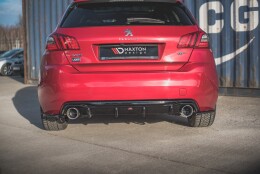 Heck Ansatz Flaps Diffusor passend für Peugeot 308 GT Mk2 Facelift schwarz Hochglanz
