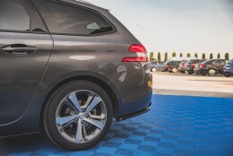 Heck Ansatz Flaps Diffusor V.2 passend für Peugeot 308 SW Mk2 Facelift schwarz Hochglanz