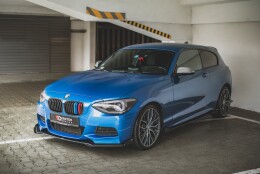 Street Pro Cup Spoilerlippe Front Ansatz passend für BMW M135i F20 SCHWARZ+ HOCHGLANZ FLAPS