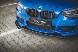 Street Pro Spoilerlippe Front Ansatz + Flaps passend für BMW M135i F20 schwarz Hochglanz