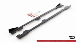 Street Pro Seitenschweller Leisten passend für BMW M135i F20 rot+ Hochglanz Flaps