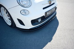 Street+ Spoilerlippe Front Ansatz V.2 passend für ABARTH 500 Mk1 schwarz Hochglanz