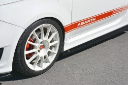 Seitenschweller Ansatz Cup Leisten passend für Abarth 500 Mk1 schwarz Hochglanz