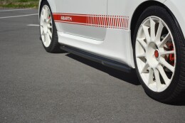 Seitenschweller Ansatz Cup Leisten passend für Abarth 500 Mk1 schwarz Hochglanz