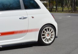 Heck Ansatz Flaps Diffusor passend für Abarth 500 Mk1 schwarz Hochglanz