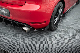 Street Pro Heck Ansatz Flaps Diffusor + Flaps für VW Golf GTI Mk6 schwarz Hochglanz
