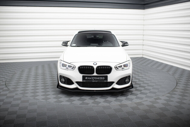 Street Pro Cup Spoilerlippe Front Ansatz V.3 passend für BMW 1er F20 M-Paket Facelift / M140i SCHWARZ+ HOCHGLANZ FLAPS