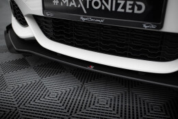 Street Pro Cup Spoilerlippe Front Ansatz V.3 passend für BMW 1er F20 M-Paket Facelift / M140i SCHWARZ+ HOCHGLANZ FLAPS