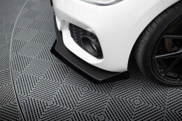 Street Pro Cup Spoilerlippe Front Ansatz V.3 passend für BMW 1er F20 M-Paket Facelift / M140i rot+ Hochglanz Flaps