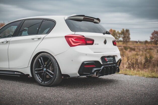 Street Pro Heck Ansatz Flaps Diffusor V.3 passend für BMW 1er F20 M-Paket Facelift / M140i rot+ Hochglanz Flaps