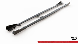 Street Pro Seitenschweller Ansatz Cup Leisten V.2 passend für BMW 1er F20 M135i / M140i / M-Paket SCHWARZ + HOCHGLANZ FLAPS