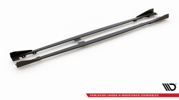 Street Pro Seitenschweller Leisten V.2 + Flaps passend für BMW 1er F20 M135i / M140i / M-Paket schwarz Hochglanz