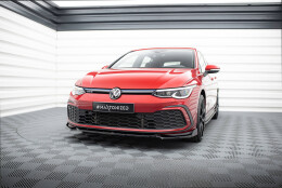 Street+ Spoilerlippe Front Ansatz V.2 + Flaps passend für VW Golf GTI / GTE / GTD / R-Line Mk8