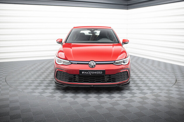 Cup Spoilerlippe Front Ansatz V.4 für VW Golf GTI / GTE / GTD / R-Line Mk8 schwarz Hochglanz