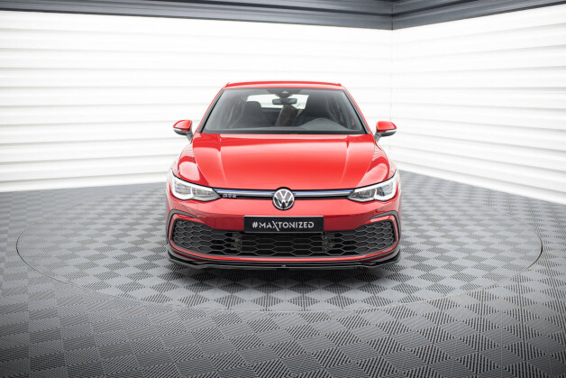 Street+ Spoilerlippe Front Ansatz V.4 passend für VW Golf GTI / GTE / GTD / R-Line Mk8 schwarz Hochglanz