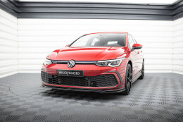 Cup Spoilerlippe Front Ansatz V.4 für VW Golf GTI / GTE / GTD / R-Line Mk8 schwarz Hochglanz