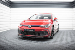 Cup Spoilerlippe Front Ansatz V.5 für VW Golf GTI / GTE / GTD / R-Line Mk8 schwarz Hochglanz