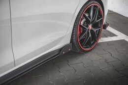 Seitenschweller Ansatz Cup Leisten V.2 + Flaps für VW Golf 8 GTI / GTI Clubsport schwarz MATT