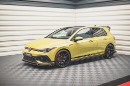 Seitenschweller Ansatz Cup Leisten V.2 + Flaps für VW Golf 8 GTI / GTI Clubsport schwarz MATT