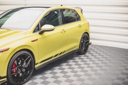 Seitenschweller Ansatz Cup Leisten V.2 + Flaps für VW Golf 8 GTI / GTI Clubsport schwarz MATT