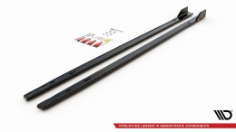 Seitenschweller Ansatz Cup Leisten V.2 + Flaps passend für VW Golf 8 GTI / GTI Clubsport schwarz MATT