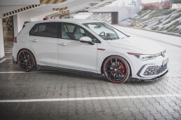 Seitenschweller Ansatz Cup Leisten V.2 + Flaps für VW Golf 8 GTI / GTI Clubsport schwarz Hochglanz