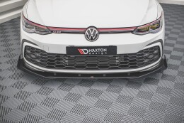 Street Pro Cup Spoilerlippe Front Ansatz für VW Golf 8 GTI SCHWARZ+ HOCHGLANZ FLAPS