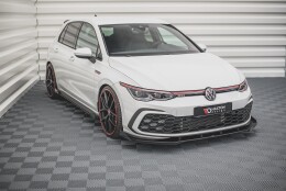 Street Pro Spoilerlippe Front Ansatz passend für VW Golf 8 GTI rot+ Hochglanz Flaps