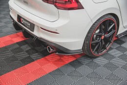 Street Pro Heck Ansatz Flaps Diffusor passend für VW Golf 8 GTI SCHWARZ