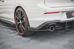 Street Pro Heck Ansatz Flaps Diffusor für VW Golf 8 GTI SCHWARZ+ HOCHGLANZ FLAPS