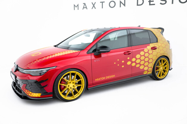 Street Pro Seitenschweller Ansatz Cup Leisten passend für VW Golf 8 GTI / GTI Clubsport SCHWARZ