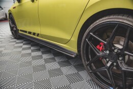 Street Pro Seitenschweller Ansatz Cup Leisten für VW Golf 8 GTI / GTI Clubsport ROT