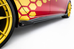 Street Pro Seitenschweller Leisten + Flaps passend für VW Golf GTI Clubsport Mk8 FL schwarz Hochglanz