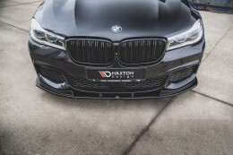 Cup Spoilerlippe Front Ansatz V.2 für BMW 7 M-Paket G11 schwarz Hochglanz