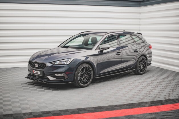 Street+ Seitenschweller Leisten V.1 passend für Seat Leon FR ST / Hatchback Mk4 / CUPRA Leon ST / Hatchback Mk1 / Mk1 FL schwarz Hochglanz