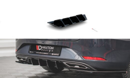 Heck Ansatz Diffusor V.1 passend für Seat Leon Mk4 schwarz Hochglanz