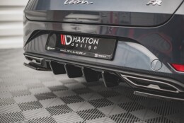 Heck Ansatz Diffusor V.1 passend für Seat Leon Mk4 schwarz Hochglanz
