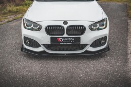 Front Stoßstangen Flaps für BMW 1er F20 M-Paket Facelift / M140i schwarz Hochglanz