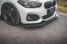 Front Stoßstangen Flaps für BMW 1er F20 M-Paket Facelift / M140i schwarz Hochglanz