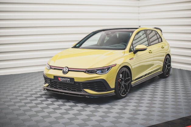 Street+ Spoilerlippe Front Ansatz V.2 passend für VW Golf GTI Clubsport Mk8 schwarz Hochglanz