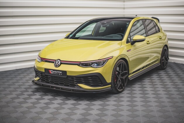 Cup Spoilerlippe Front Ansatz V.4 für VW Golf GTI ClubSport Mk8 schwarz Hochglanz